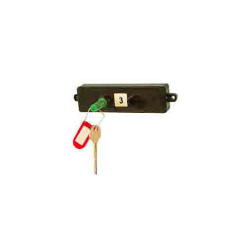 KEYper mechanical single unit key system with green key plug, red tamper seal and key